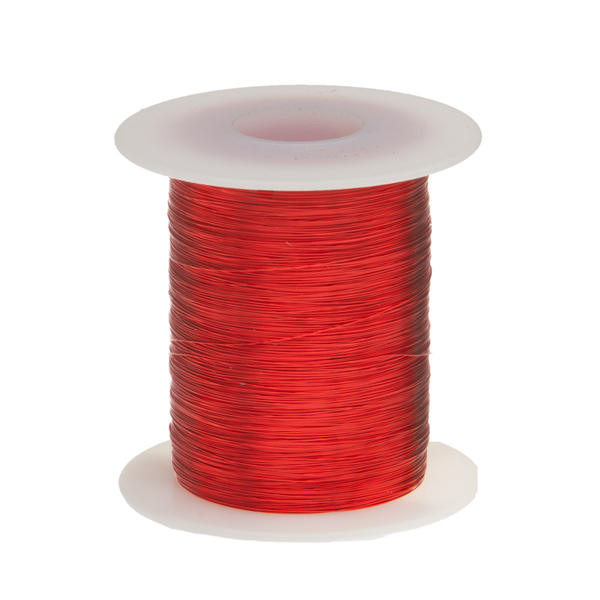 Remington Industries Magnet Wire, Enameled Copper Wire, 27 AWG, 8 oz, 801' Length, 0.0151" Diameter, Red 27SNSP.5